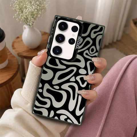 Samsung Galaxy S21 Ultra 5G Cover - Monochrome Mood Print Series - Lightweight Frosted Pearl Finish Anti-Fingerprint Shockproof Soft Borders Case