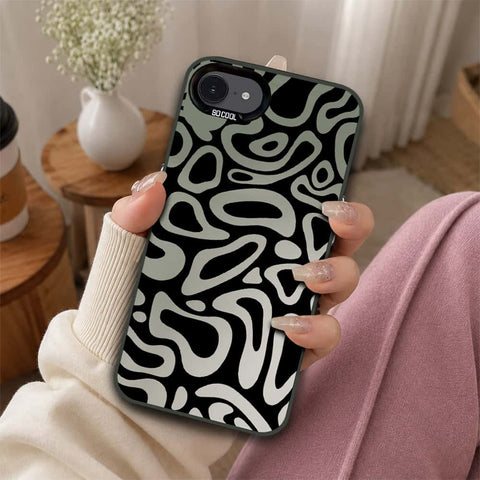 iPhone 16e Cover - Monochrome Mood Print Series - Lightweight Frosted Pearl Finish Anti-Fingerprint Shockproof Soft Borders Case