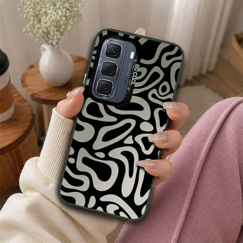 Infinix Hot 50 Pro Cover - Monochrome Mood Print Series - Lightweight Frosted Pearl Finish Anti-Fingerprint Shockproof Soft Borders Case