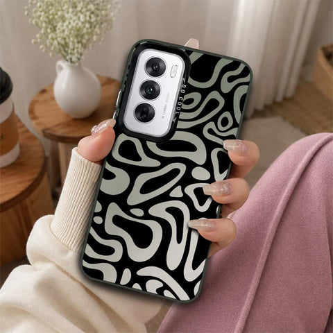 Oppo Reno 12 Cover - Monochrome Mood Print Series - Lightweight Frosted Pearl Finish Anti-Fingerprint Shockproof Soft Borders Case