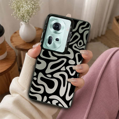 Oppo Reno 11 5G Cover - Monochrome Mood Print Series - Lightweight Frosted Pearl Finish Anti-Fingerprint Shockproof Soft Borders Case