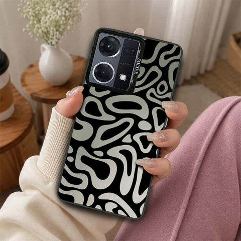 Oppo Reno 7 4G Cover - Monochrome Mood Print Series - Lightweight Frosted Pearl Finish Anti-Fingerprint Shockproof Soft Borders Case