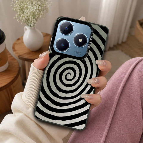 Realme C61 Cover - Monochrome Mood Print Series - Lightweight Frosted Pearl Finish Anti-Fingerprint Shockproof Soft Borders Case