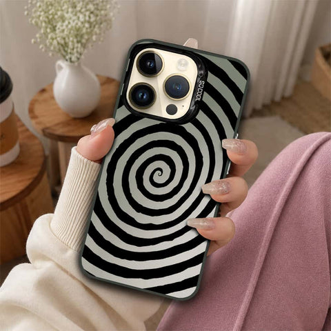 iPhone 14 Pro Max Cover - Monochrome Mood Print Series - Lightweight Frosted Pearl Finish Anti-Fingerprint Shockproof Soft Borders Case