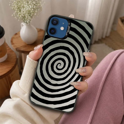 iPhone 12 Cover - Monochrome Mood Print Series - Lightweight Frosted Pearl Finish Anti-Fingerprint Shockproof Soft Borders Case