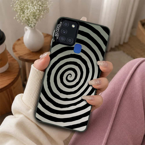 Samsung Galaxy A21s Cover - Monochrome Mood Print Series - Lightweight Frosted Pearl Finish Anti-Fingerprint Shockproof Soft Borders Case