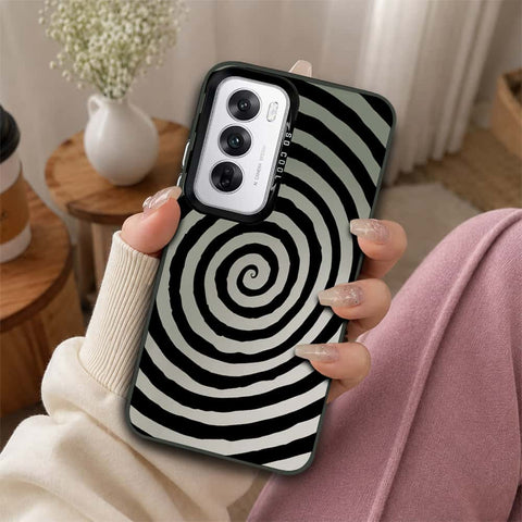 Oppo Reno 12 Cover - Monochrome Mood Print Series - Lightweight Frosted Pearl Finish Anti-Fingerprint Shockproof Soft Borders Case