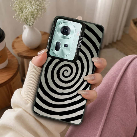 Oppo Reno 11 5G Cover - Monochrome Mood Print Series - Lightweight Frosted Pearl Finish Anti-Fingerprint Shockproof Soft Borders Case