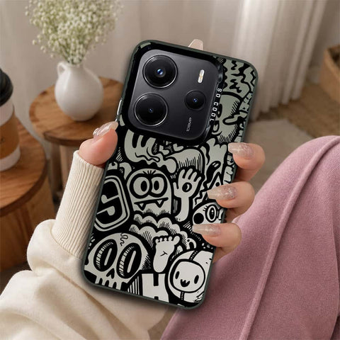 Xiaomi Redmi Note 14 4G Cover - Monochrome Mood Print Series - Lightweight Frosted Pearl Finish Anti-Fingerprint Shockproof Soft Borders Case