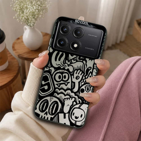 Xiaomi Poco X6 Pro Cover - Monochrome Mood Print Series - Lightweight Frosted Pearl Finish Anti-Fingerprint Shockproof Soft Borders Case