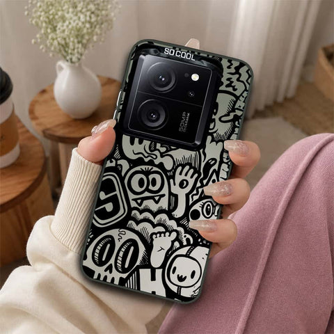 Xiaomi 13T Cover - Monochrome Mood Print Series - Lightweight Frosted Pearl Finish Anti-Fingerprint Shockproof Soft Borders Case