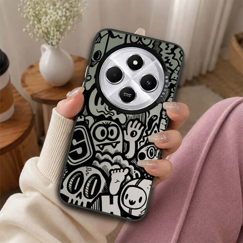 Xiaomi Poco C75 Cover - Monochrome Mood Print Series - Lightweight Frosted Pearl Finish Anti-Fingerprint Shockproof Soft Borders Case