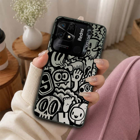 Xiaomi Redmi 10C Cover - Monochrome Mood Print Series - Lightweight Frosted Pearl Finish Anti-Fingerprint Shockproof Soft Borders Case