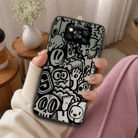 Xiaomi Poco X3 Pro Cover - Monochrome Mood Print Series - Lightweight Frosted Pearl Finish Anti-Fingerprint Shockproof Soft Borders Case