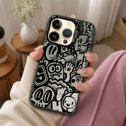 iPhone 14 Pro Cover - Monochrome Mood Print Series - Lightweight Frosted Pearl Finish Anti-Fingerprint Shockproof Soft Borders Case