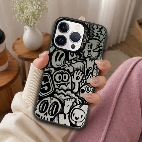 iPhone 13 Pro Max Cover - Monochrome Mood Print Series - Lightweight Frosted Pearl Finish Anti-Fingerprint Shockproof Soft Borders Case