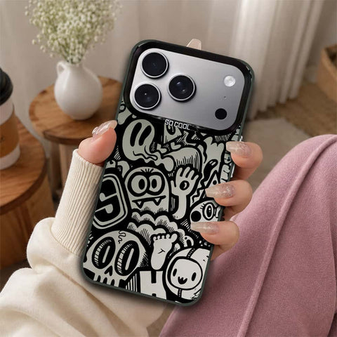 iPhone 17 Pro Cover - Monochrome Mood Print Series - Lightweight Frosted Pearl Finish Anti-Fingerprint Shockproof Soft Borders Case