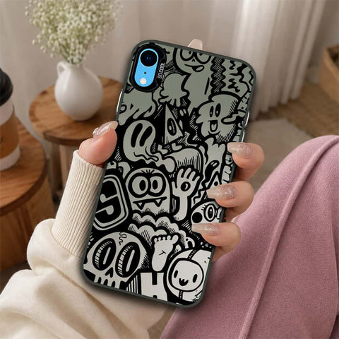 iPhone XR Cover - Monochrome Mood Print Series - Lightweight Frosted Pearl Finish Anti-Fingerprint Shockproof Soft Borders Case