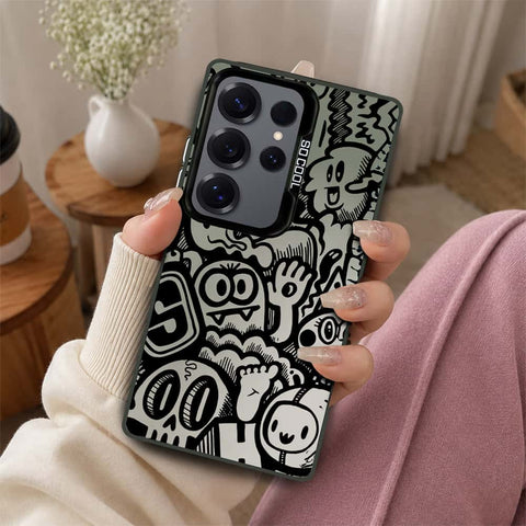 Samsung Galaxy S25 Ultra Cover - Monochrome Mood Print Series - Lightweight Frosted Pearl Finish Anti-Fingerprint Shockproof Soft Borders Case