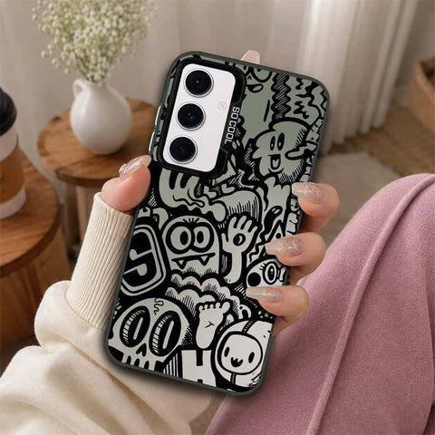 Samsung Galaxy S24 Cover - Monochrome Mood Print Series - Lightweight Frosted Pearl Finish Anti-Fingerprint Shockproof Soft Borders Case