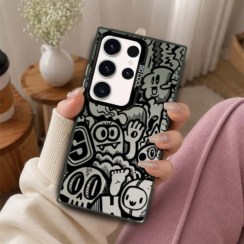 Samsung Galaxy S21 Ultra 5G Cover - Monochrome Mood Print Series - Lightweight Frosted Pearl Finish Anti-Fingerprint Shockproof Soft Borders Case