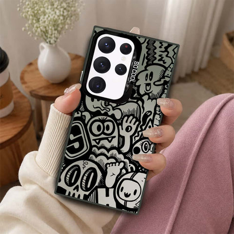Samsung Galaxy S22 Ultra 5G Cover - Monochrome Mood Print Series - Lightweight Frosted Pearl Finish Anti-Fingerprint Shockproof Soft Borders Case