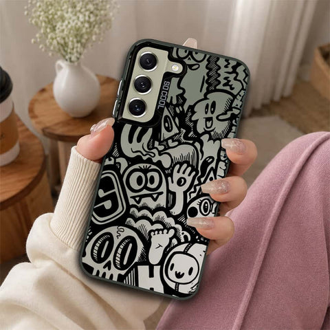 Samsung Galaxy S21 FE Cover - Monochrome Mood Print Series - Lightweight Frosted Pearl Finish Anti-Fingerprint Shockproof Soft Borders Case
