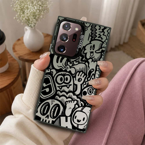 Samsung Galaxy Note 20 Ultra Cover - Monochrome Mood Print Series - Lightweight Frosted Pearl Finish Anti-Fingerprint Shockproof Soft Borders Case
