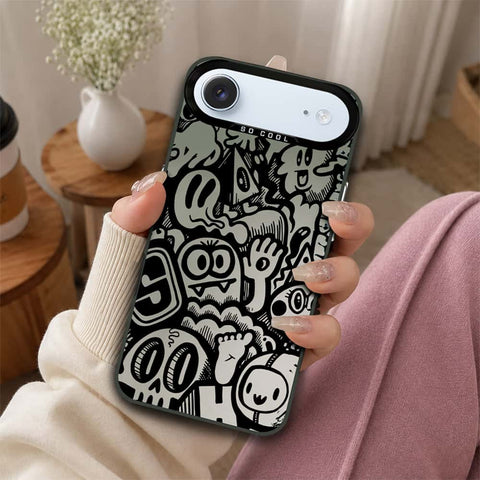 iPhone 17 Air Cover - Monochrome Mood Print Series - Lightweight Frosted Pearl Finish Anti-Fingerprint Shockproof Soft Borders Case