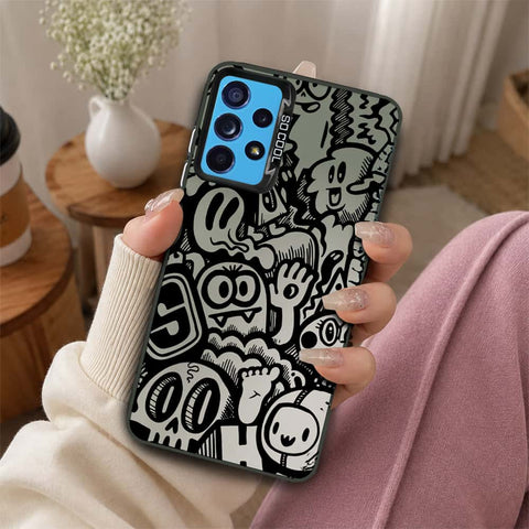 Samsung Galaxy A52 Cover - Monochrome Mood Print Series - Lightweight Frosted Pearl Finish Anti-Fingerprint Shockproof Soft Borders Case