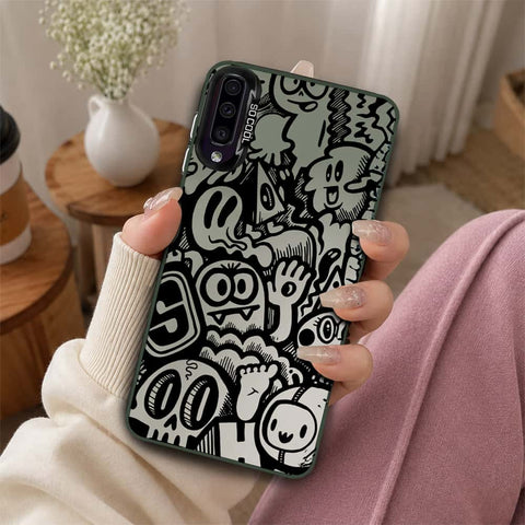 Samsung Galaxy A30s Cover - Monochrome Mood Print Series - Lightweight Frosted Pearl Finish Anti-Fingerprint Shockproof Soft Borders Case