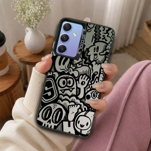 Samsung Galaxy A34 5G Cover - Monochrome Mood Print Series - Lightweight Frosted Pearl Finish Anti-Fingerprint Shockproof Soft Borders Case