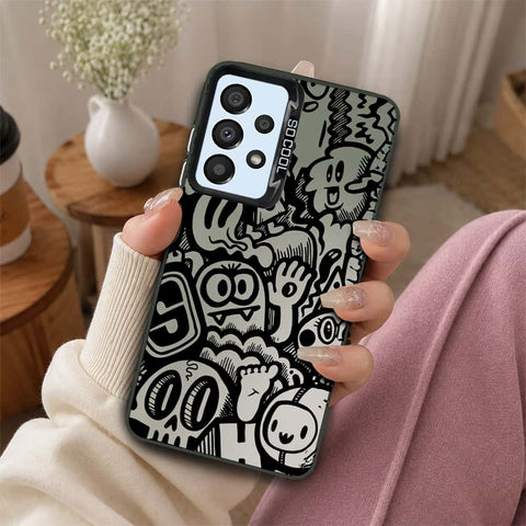 Samsung Galaxy A33 5G Cover - Monochrome Mood Print Series - Lightweight Frosted Pearl Finish Anti-Fingerprint Shockproof Soft Borders Case