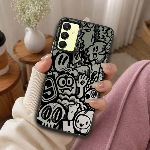 Samsung Galaxy A25 5G Cover - Monochrome Mood Print Series - Lightweight Frosted Pearl Finish Anti-Fingerprint Shockproof Soft Borders Case