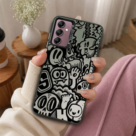 Samsung Galaxy A14 4G Cover - Monochrome Mood Print Series - Lightweight Frosted Pearl Finish Anti-Fingerprint Shockproof Soft Borders Case