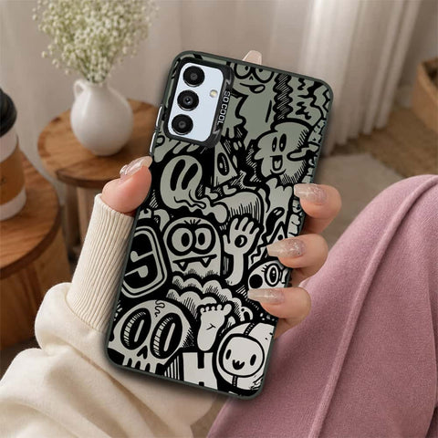 Samsung Galaxy A04s Cover - Monochrome Mood Print Series - Lightweight Frosted Pearl Finish Anti-Fingerprint Shockproof Soft Borders Case