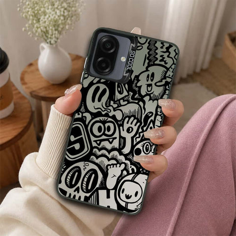 Samsung Galaxy M07 Cover - Monochrome Mood Print Series - Lightweight Frosted Pearl Finish Anti-Fingerprint Shockproof Soft Borders Case