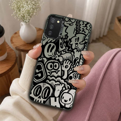 Samsung Galaxy A02s Cover - Monochrome Mood Print Series - Lightweight Frosted Pearl Finish Anti-Fingerprint Shockproof Soft Borders Case