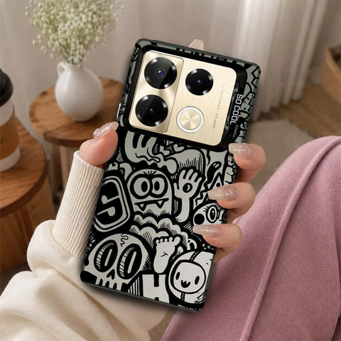 Infinix Note 40 Pro Plus Cover - Monochrome Mood Print Series - Lightweight Frosted Pearl Finish Anti-Fingerprint Shockproof Soft Borders Case