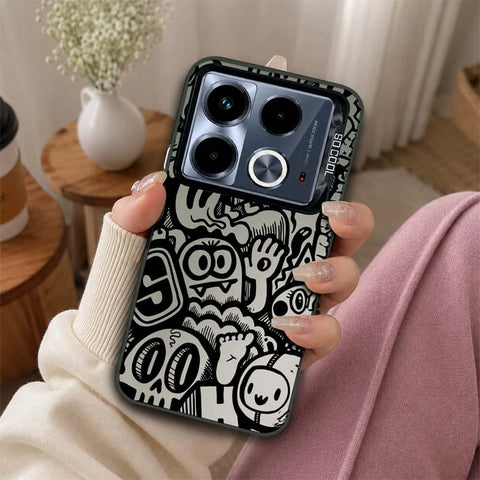 Infinix Note 40 Cover - Monochrome Mood Print Series - Lightweight Frosted Pearl Finish Anti-Fingerprint Shockproof Soft Borders Case