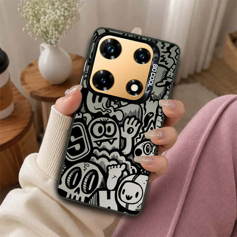 Infinix Note 30 Pro Cover - Monochrome Mood Print Series - Lightweight Frosted Pearl Finish Anti-Fingerprint Shockproof Soft Borders Case