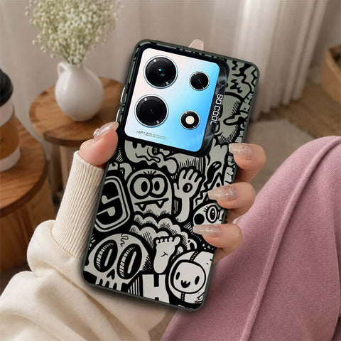 Infinix Note 30 Cover - Monochrome Mood Print Series - Lightweight Frosted Pearl Finish Anti-Fingerprint Shockproof Soft Borders Case