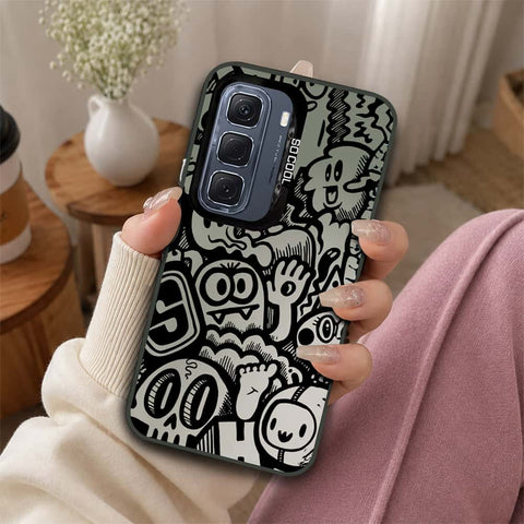Infinix Hot 50 Pro Cover - Monochrome Mood Print Series - Lightweight Frosted Pearl Finish Anti-Fingerprint Shockproof Soft Borders Case