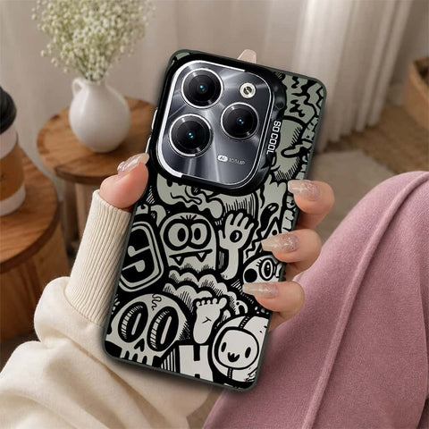 Infinix Hot 40 Cover - Monochrome Mood Print Series - Lightweight Frosted Pearl Finish Anti-Fingerprint Shockproof Soft Borders Case