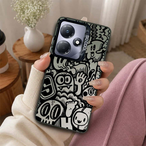 Infinix Hot 30 Play Cover - Monochrome Mood Print Series - Lightweight Frosted Pearl Finish Anti-Fingerprint Shockproof Soft Borders Case