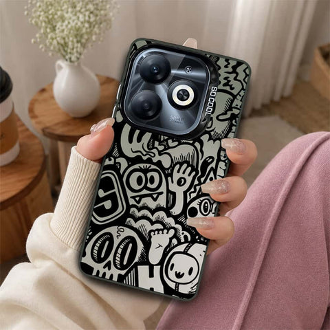 Infinix Smart 8 Cover - Monochrome Mood Print Series - Lightweight Frosted Pearl Finish Anti-Fingerprint Shockproof Soft Borders Case
