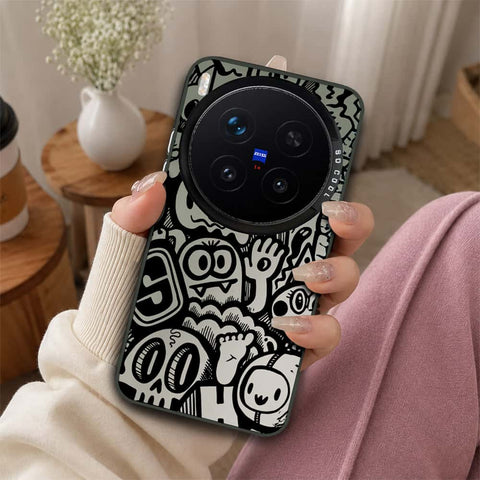 Vivo X300 Pro Cover - Monochrome Mood Print Series - Lightweight Frosted Pearl Finish Anti-Fingerprint Shockproof Soft Borders Case