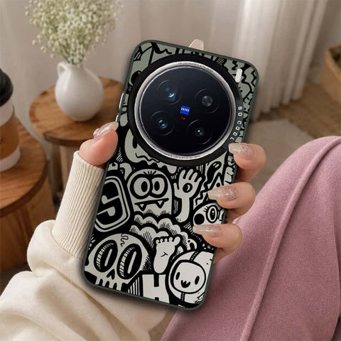 Vivo X200 Pro Cover - Monochrome Mood Print Series - Lightweight Frosted Pearl Finish Anti-Fingerprint Shockproof Soft Borders Case