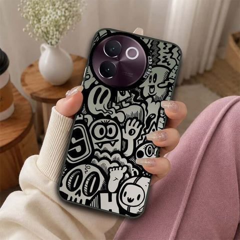 Vivo V30e Cover - Monochrome Mood Print Series - Lightweight Frosted Pearl Finish Anti-Fingerprint Shockproof Soft Borders Case