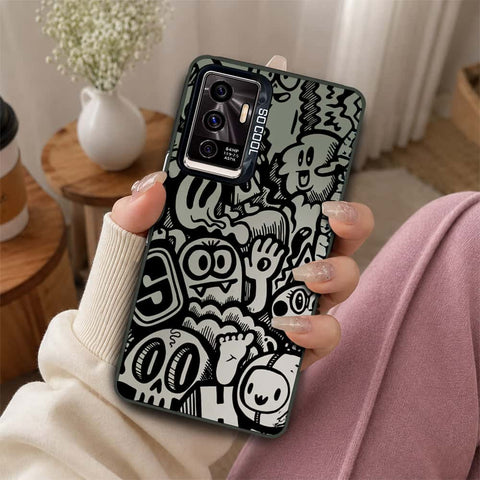 Vivo S10e Cover - Monochrome Mood Print Series - Lightweight Frosted Pearl Finish Anti-Fingerprint Shockproof Soft Borders Case